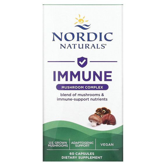 Nordic Naturals, Immune, грибной комплекс, 60 капсул