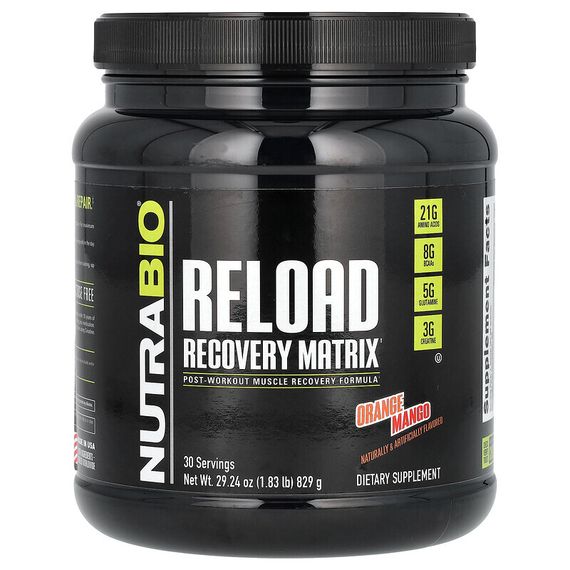 Nutrabio Labs, Reload Recovery Matrix, апельсин и манго, 829 г (1,83 фунта)