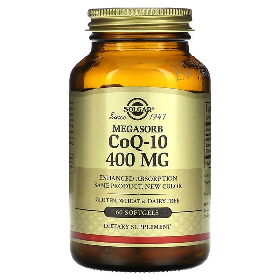 Solgar, Мегасорб с CoQ-10, 400 мг, 60 мягких желатиновых капсул