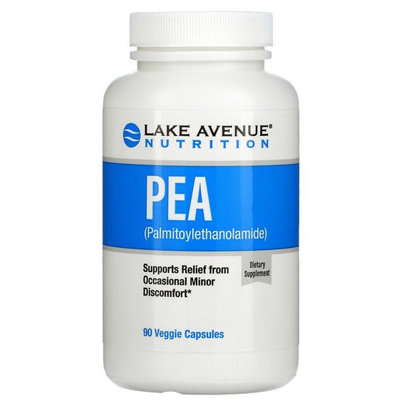 Lake Avenue Nutrition, ПЭА (пальмитоилэтаноламид), 90 вегетарианских капсул
