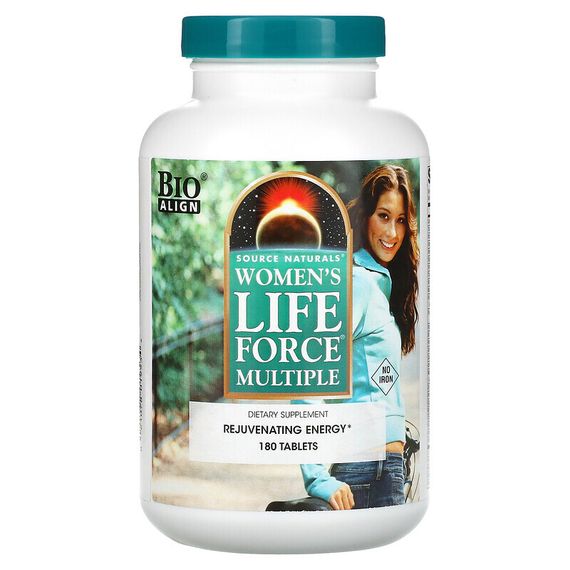 Source Naturals, Women&#39;s Life Force Multiple, без железа, 180 таблеток