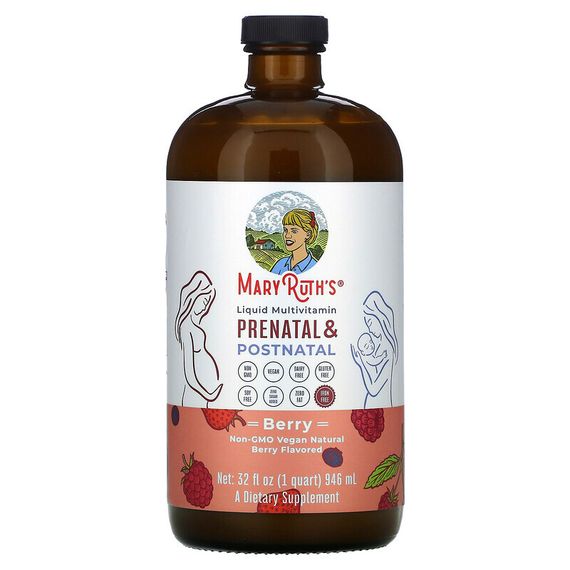 MaryRuth Organics, Liquid Multivitamin Prenatal &amp; Postnatal, Berry, 32 fl oz (946 ml)