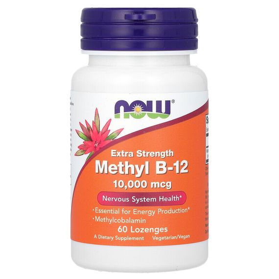 NOW Foods, Extra Strength Methyl B-12, 10,000 mcg, 60 Lozenges