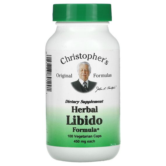 Christopher&#39;s Original Formulas, Травяная формула для либидо, 450 мг, 100 вегетарианских капсул