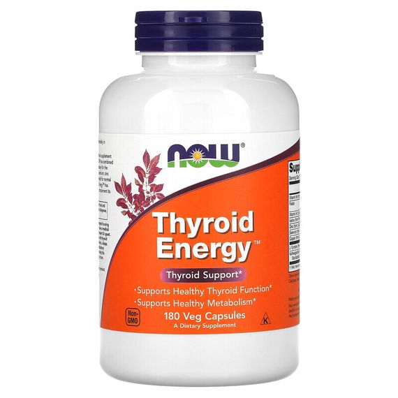 NOW Foods, Thyroid Energy, 180 растительных капсул