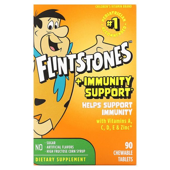 Flintstones, Мультивитамины для детей, плюс поддержка иммунитета, 90 жевательных таблеток