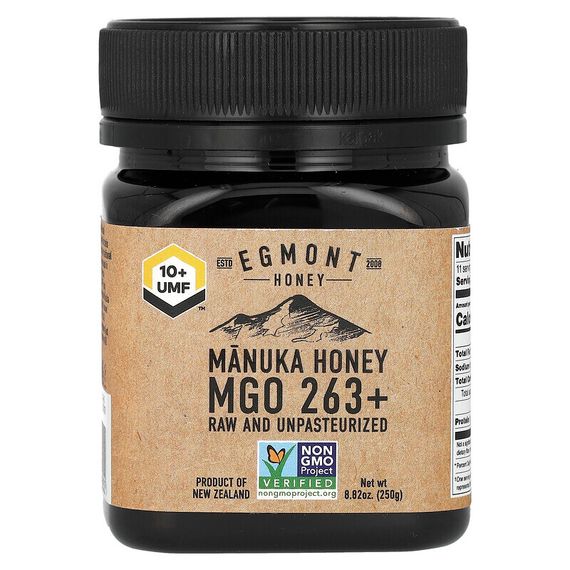 Egmont Honey, Манука Мед, сырой и непастеризованный, MGO 263+, 8,82 унции (250 г)