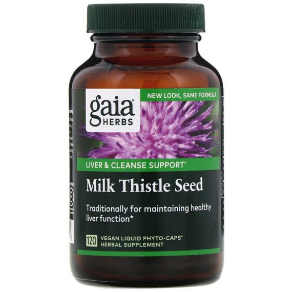 Gaia Herbs, Семена расторопши, 120 жидких растительных капсул Phyto-Caps