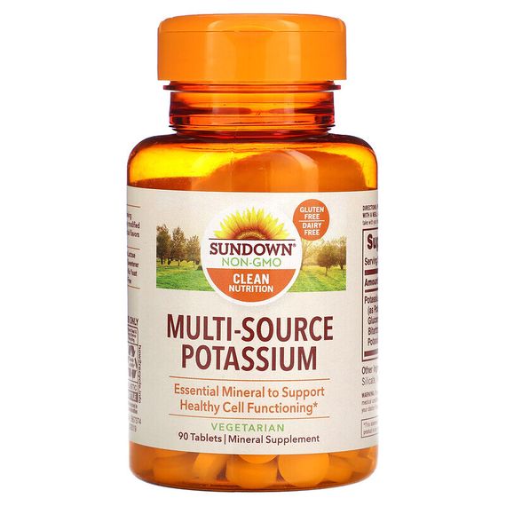 Sundown Naturals, Multi-Source-Kalium, 90 Tabletten