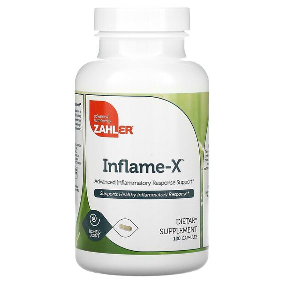 Zahler, Inflame-X, добавка для поддержания воспалительной реакции и уменьшения болевых ощущений, 120 капсул