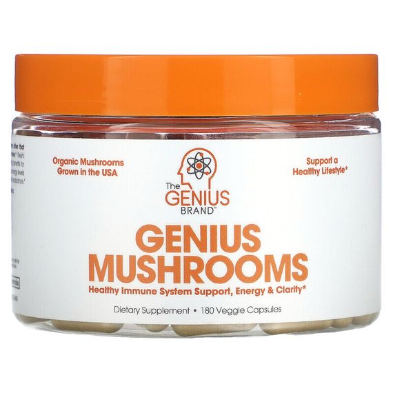 The Genius Brand, Genius Mushrooms, 180 растительных капсул