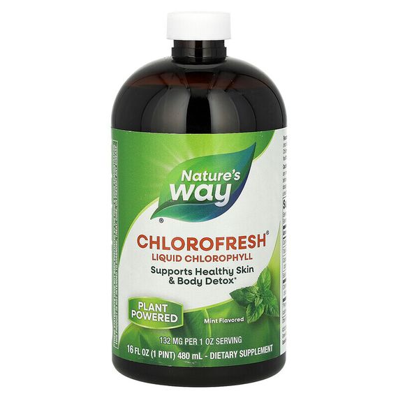 Nature&#39;s Way, Chlorofresh, жидкий хлорофилл, с ароматом мяты, 132 мг, 473,2 мл (16 жидк. унций)