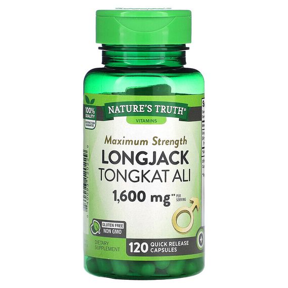 Nature&#39;s Truth, Longjack Tongkat Ali, 800 мг, 120 капсул быстрого действия