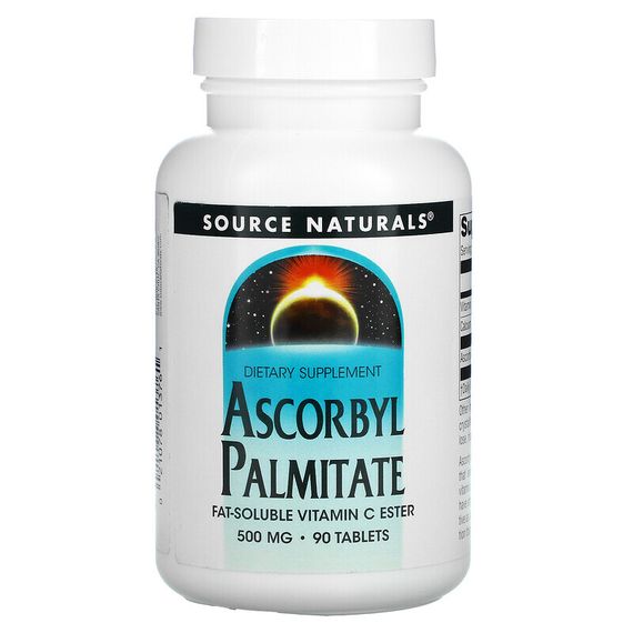 Source Naturals, Аскорбил пальмитат, 500 мг, 90 таблеток