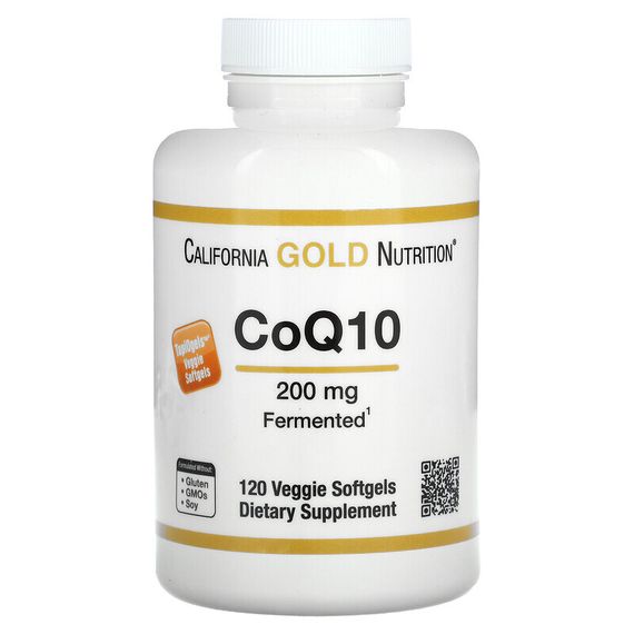 California Gold Nutrition, коэнзим Q10, 200 мг, 120 растительных капсул