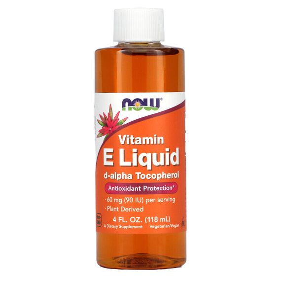 NOW Foods, натуральный витамин E в жидкой форме, 120 мл (4 жидк. унции)