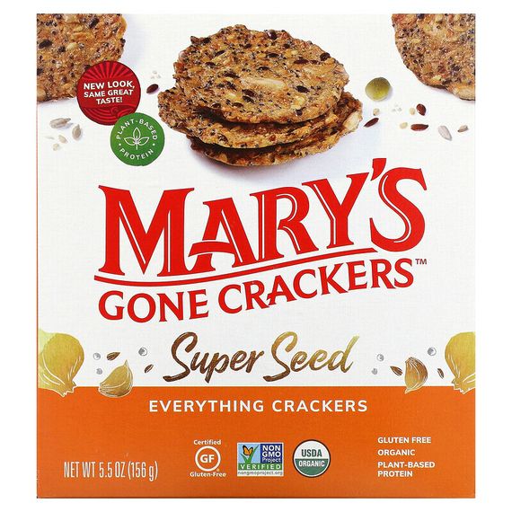 Mary&#39;s Gone Crackers, Super Seed, зерновые крекеры, ассорти, 156 г (5,5 унции)