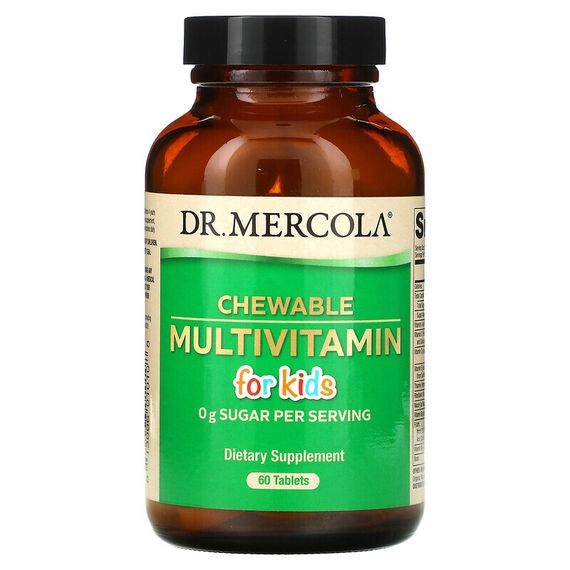 Dr. Mercola, Жевательные мультивитамины для детей, 60 таблеток
