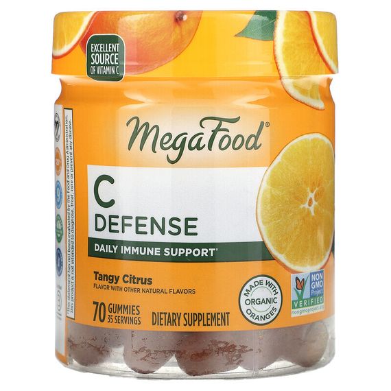 MegaFood, C Defense, насыщенный цитрус, 70 жевательных таблеток