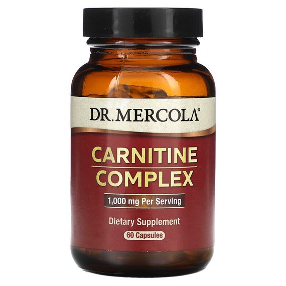 Dr. Mercola, комплекс карнитина, 500 мг, 60 капсул