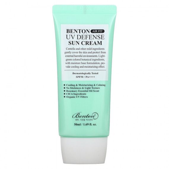 Benton, Air Fit UV Defense, солнцезащитный крем, SPF 50 / PA ++++, 50 мл (1,69 жидк. Унции)