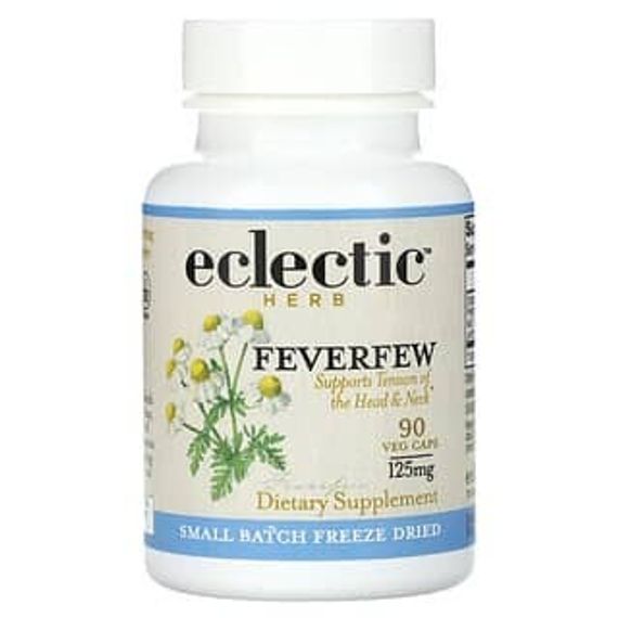 Eclectic Institute, Herb, Feverfew, Mutterkraut, 125 mg, 90 pflanzliche Kapseln