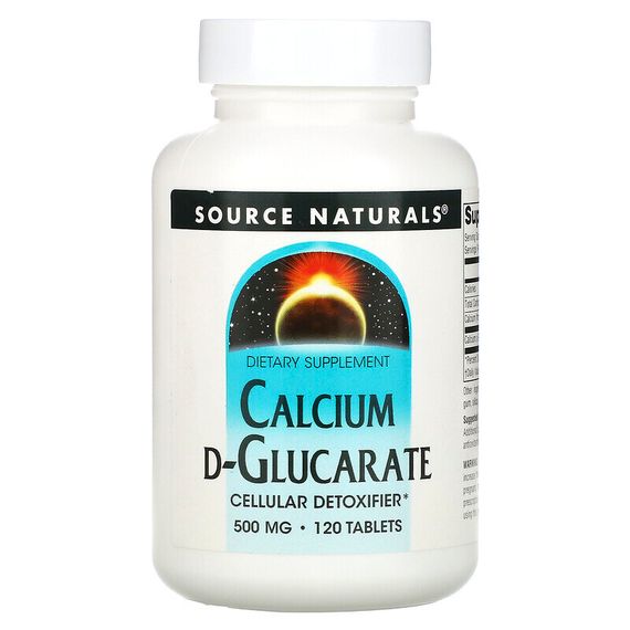 Source Naturals, D-глюкарат кальция, 500 мг, 120 таблеток