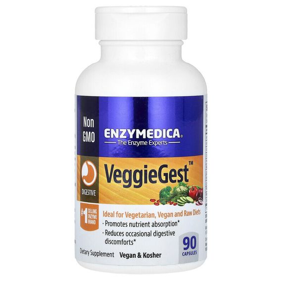 Enzymedica, VeggieGest, (предыдущее название Gastro), 90 капсул