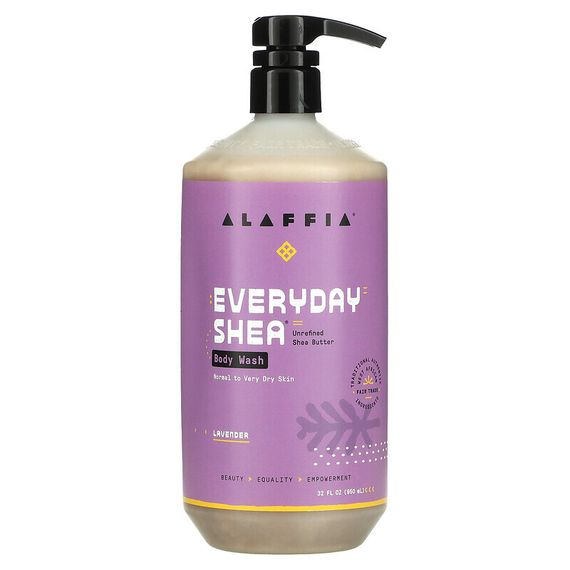 Alaffia, Everyday Shea, гель для душа с маслом ши и лавандой, 950 мл (32 жидк. унции)