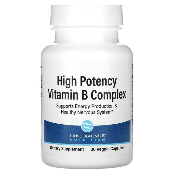 Lake Avenue Nutrition, комплекс витаминов группы B высокой эффективности действия, 30 растительных капсул