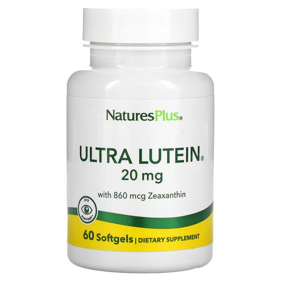 NaturesPlus, Ultra Lutein, лютеин с зеаксантином, 20 мг, 60 капсул