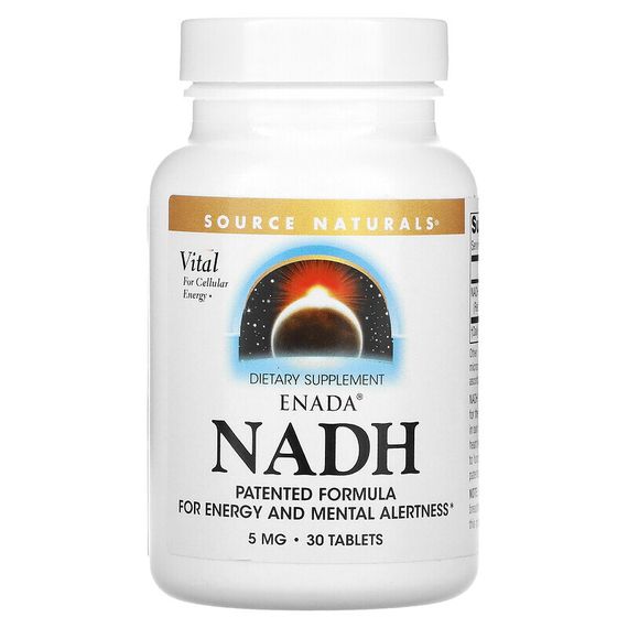 Source Naturals, Никотинамидадениндинуклеотид ENADA, 5 мг, 30 таблеток