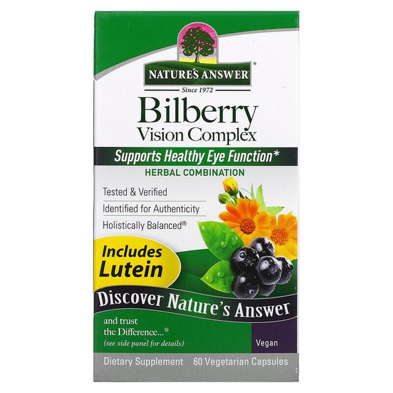 Nature&#39;s Answer, Bilberry Vision Complex, 60 вегетарианских капсул