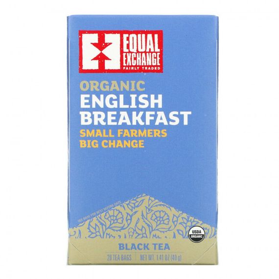 Equal Exchange, Organic English Breakfast, черный чай, 20 чайных пакетиков, 40 г (1,41 унции)