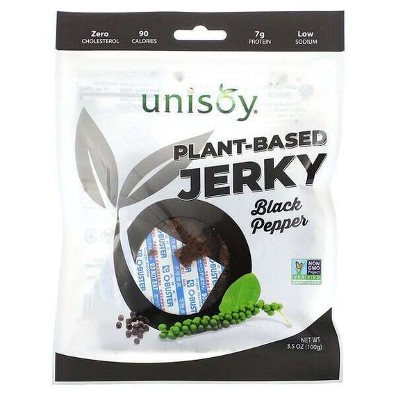 Unisoy, Plant-Based Jerky, Black Pepper, 3.5 oz (100 g)