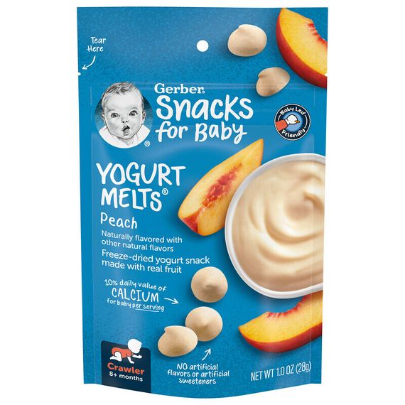 Gerber, Yogurt Melts, для малышей от 8 месяцев, с персиком, 28 г (1 унция)