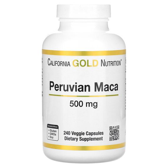 California Gold Nutrition, перуанская мака, 500 мг, 240 растительных капсул