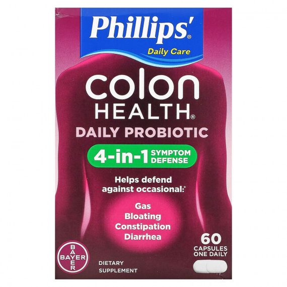 Phillips, Ежедневный пробиотик Colon Health, 60 капсул