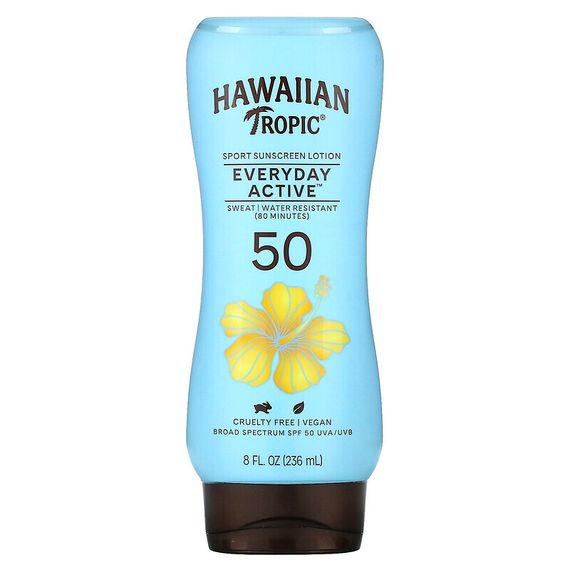Hawaiian Tropic, Everyday Active, Sport Sunscreen Lotion, SPF 50, Light Tropical, 8 fl. oz (236 ml)