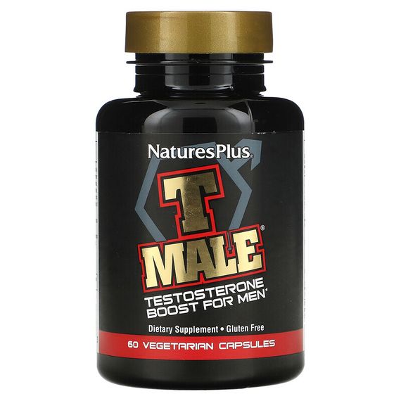 NaturesPlus, T Male, добавка с тестостероном для мужчин, 60 растительных капсул