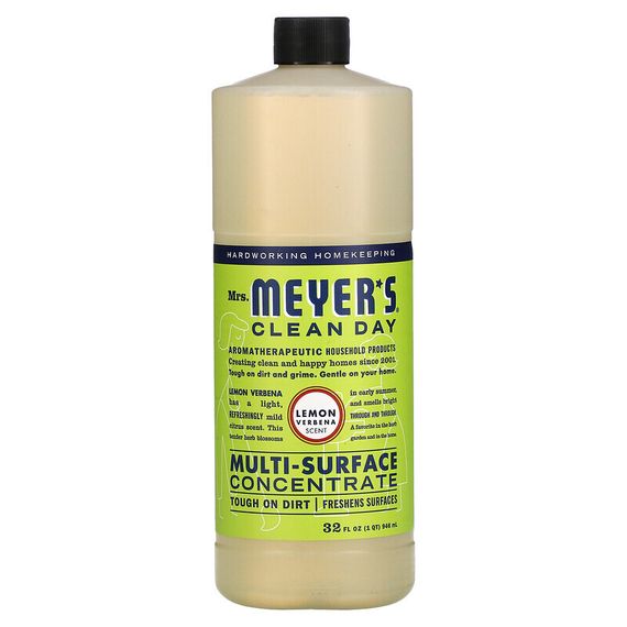 Mrs. Meyers Clean Day, универсальное концентрированное чистящее средство, с ароматом лимонной вербены, 946 мл (32 жидк. унции)