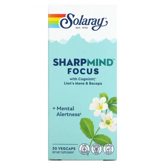 Solaray, SharpMind Focus`` 30 растительных капсул
