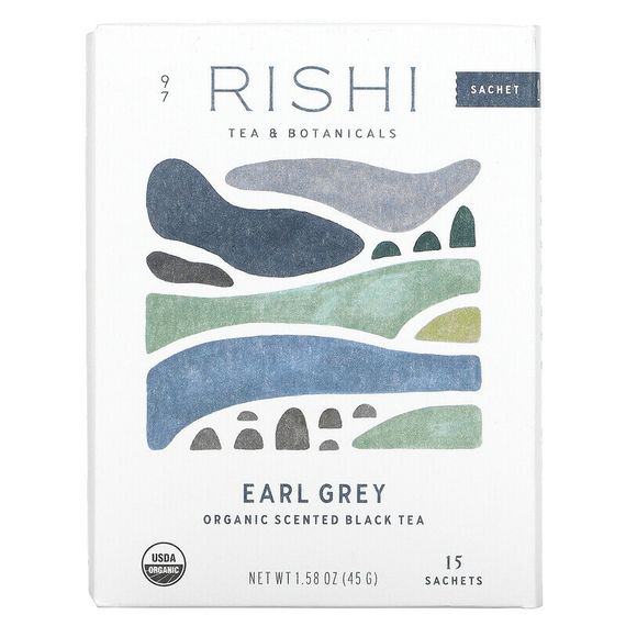 Rishi Tea, Earl Grey, Organic Scented Black Tea, 15 Sachets, 1.58 oz (45 g)