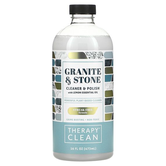 Therapy Clean, Granite &amp; Stone, очищающее средство и полироль с эфирным маслом лимона, 473 мл (16 жидк. унций)