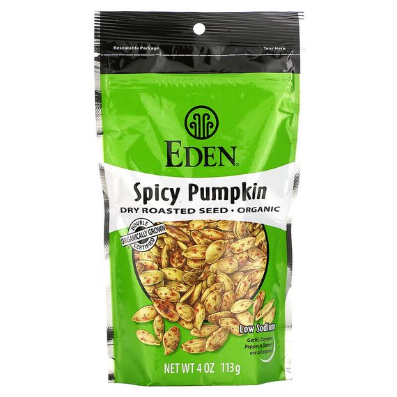 Eden Foods, Органическая серия, пряные жаренные семена тыквы, 113 г