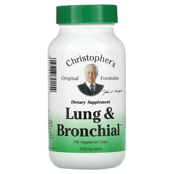 Christopher&#39;s Original Formulas, Lung and Bronchial, 425 mg, 100 Vegetarian  Caps