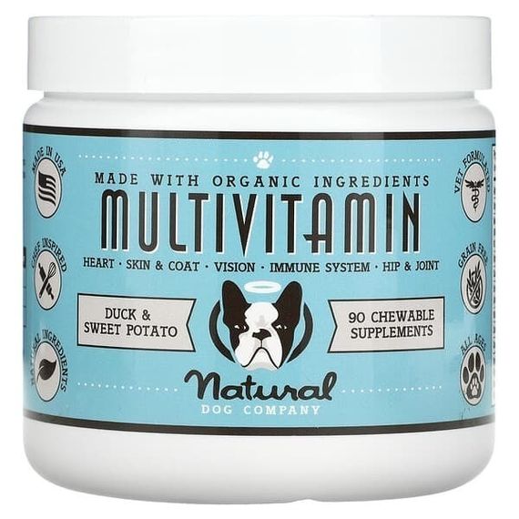 Natural Dog Company, Multivitamin, All Ages, Duck &amp; Sweet Potato, 90 Chewables, 10 oz (284 g)