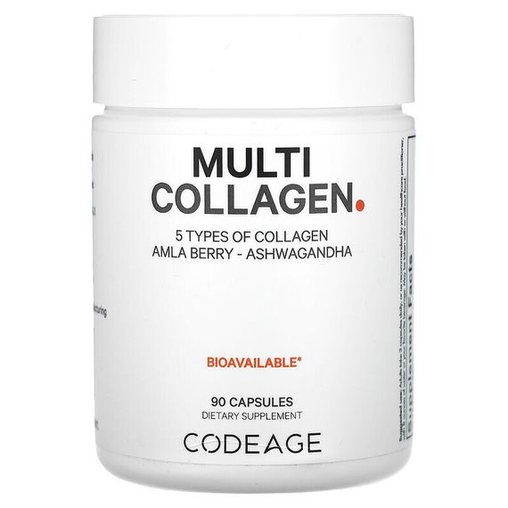 Codeage, Hydrolyzed, Multi Collagen, Type I, II, III, V, X, 90 капсул