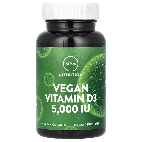 MRM Nutrition, Веганский витамин D3, 5000 МЕ, 60 веганских капсул
