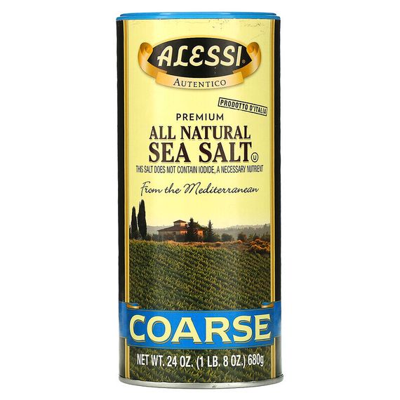 Alessi, Натуральная морская соль премиального качества, грубого помола, 680 г (24 унции)
